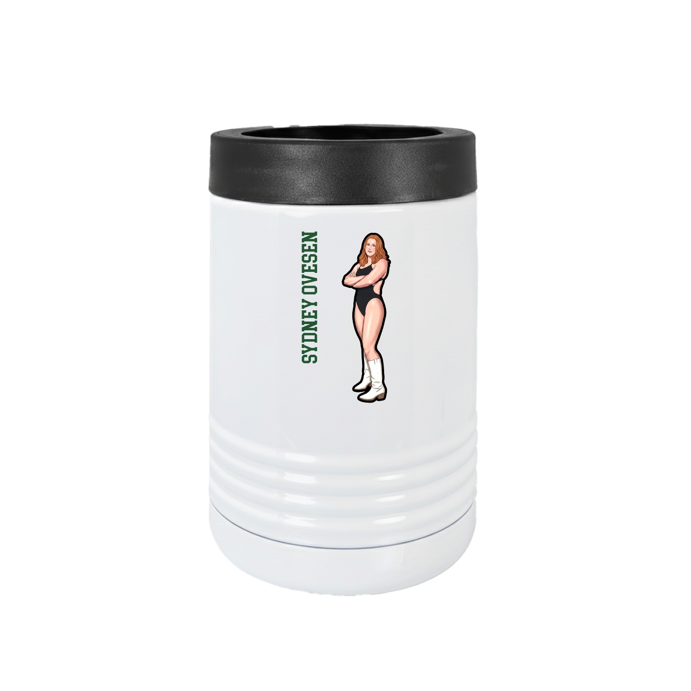 Beverage Holder — Name Vertical in White