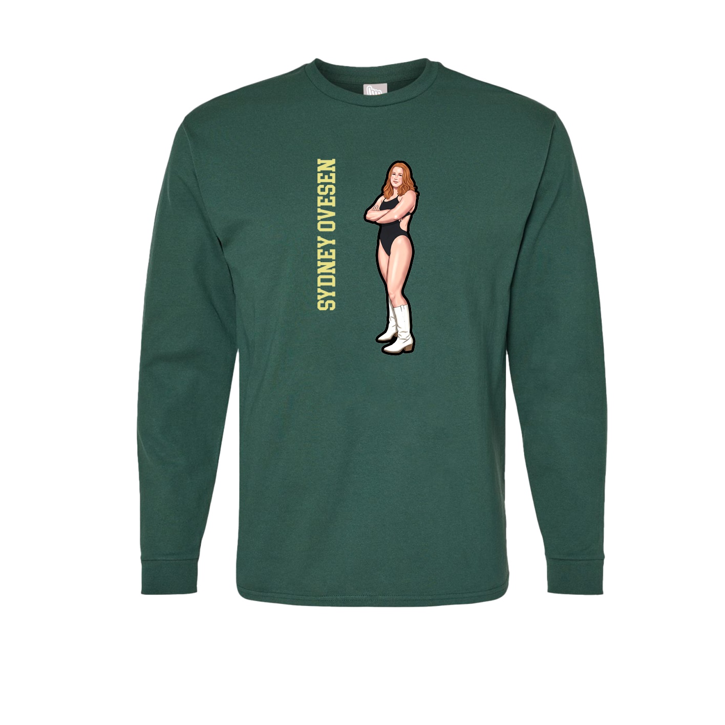 Long Sleeve Tee — Name Vertical in Green