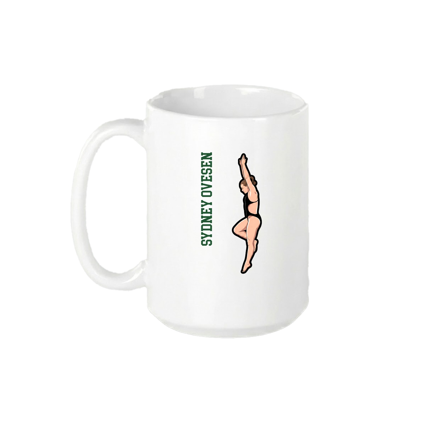 15oz Coffee Mug — Name Vertical in White