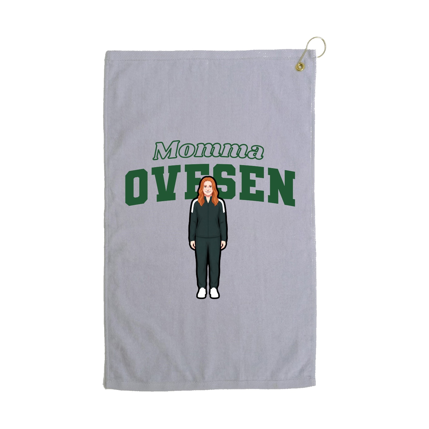 Golf Towel — Mothers Day Block in Grey