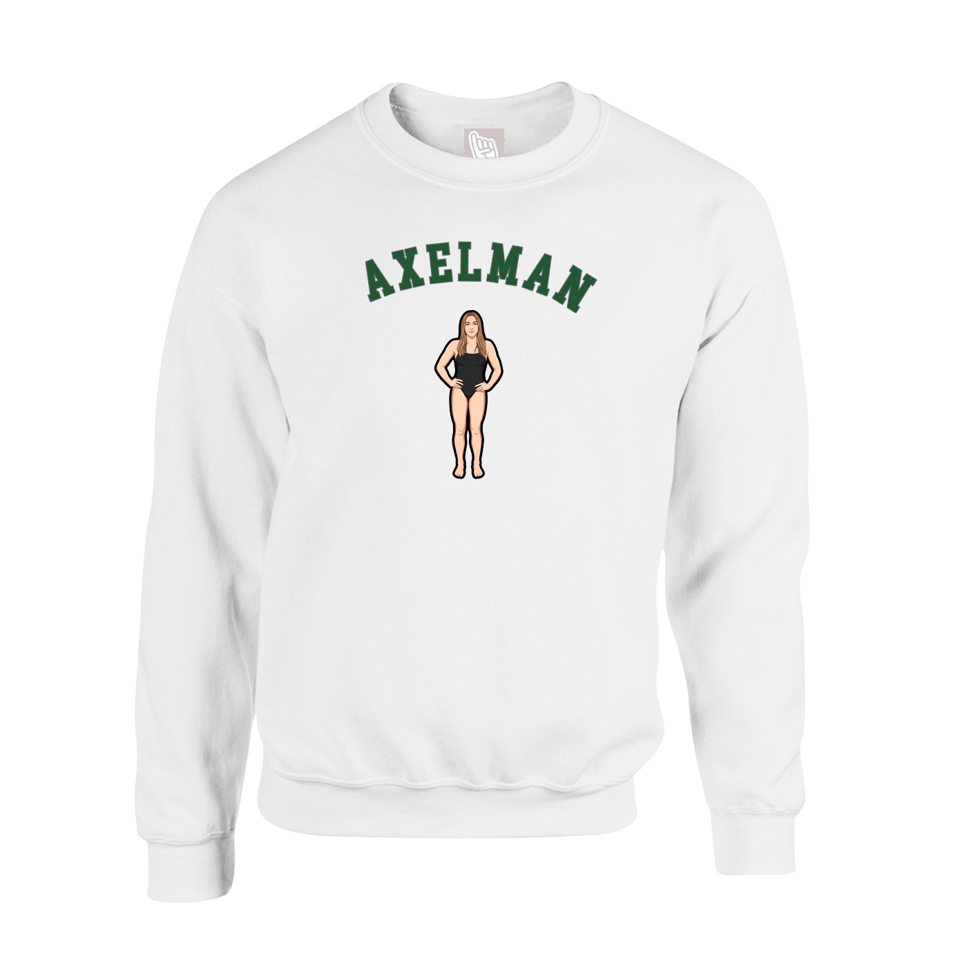 Fleece Crew — Shirsey Arch in White