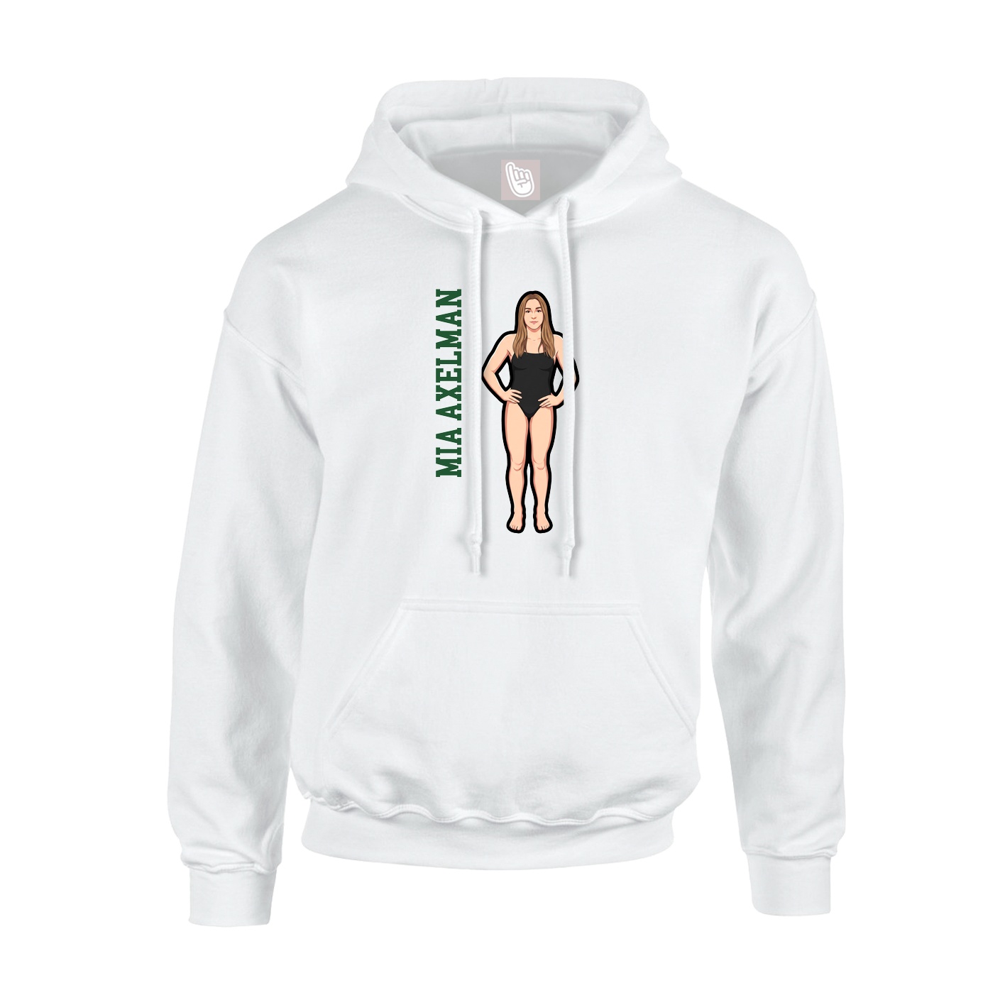 Hoodie — Name Vertical in White