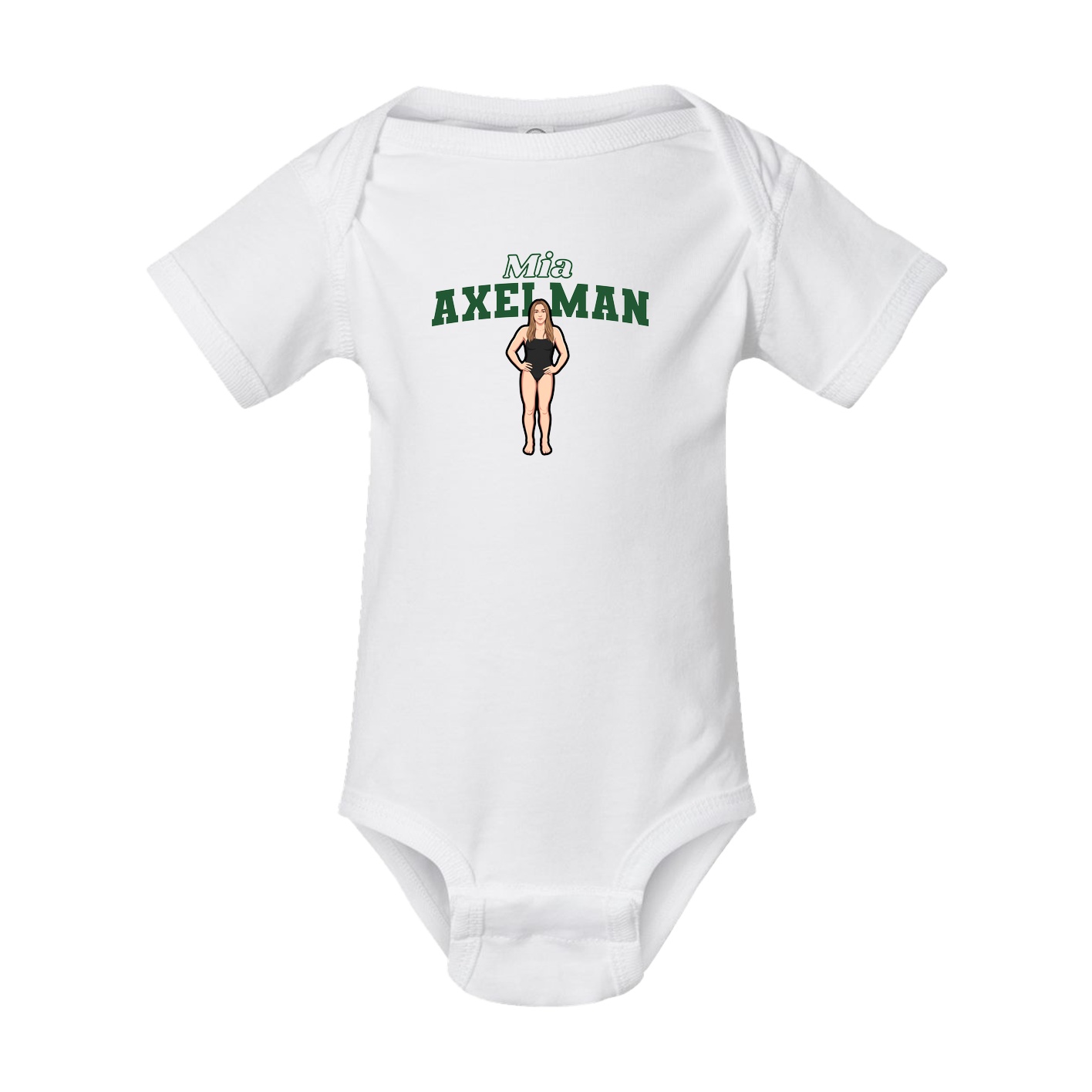 Baby Onesie — Name Arch in White