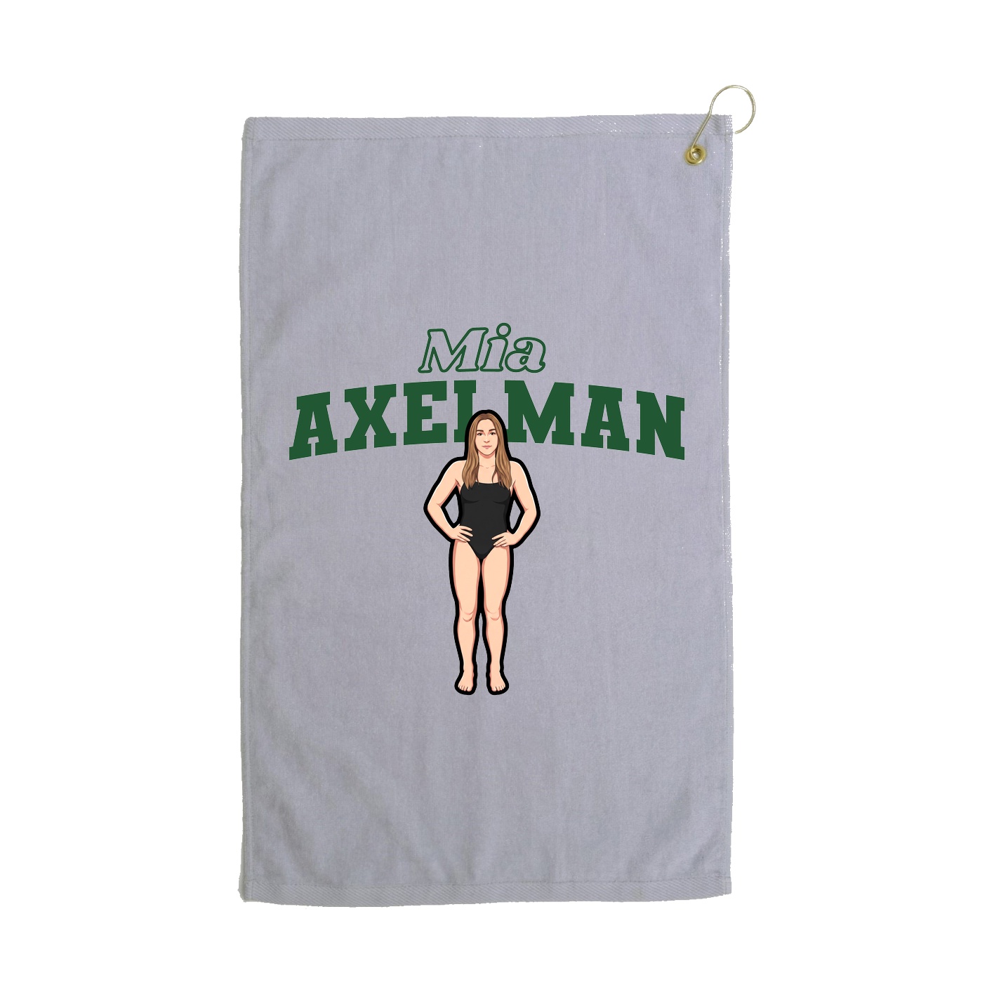 Golf Towel — Name Arch in Grey