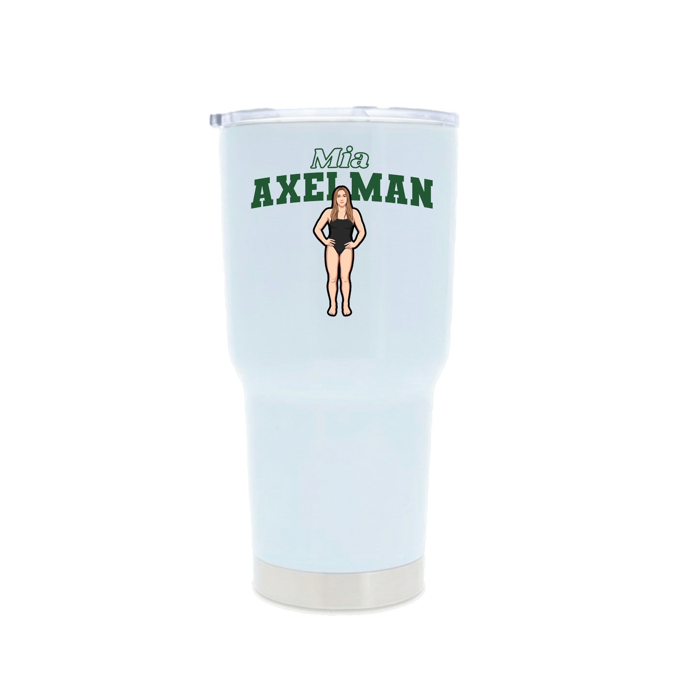 30oz Stainless Steel Tumbler — Name Arch in White