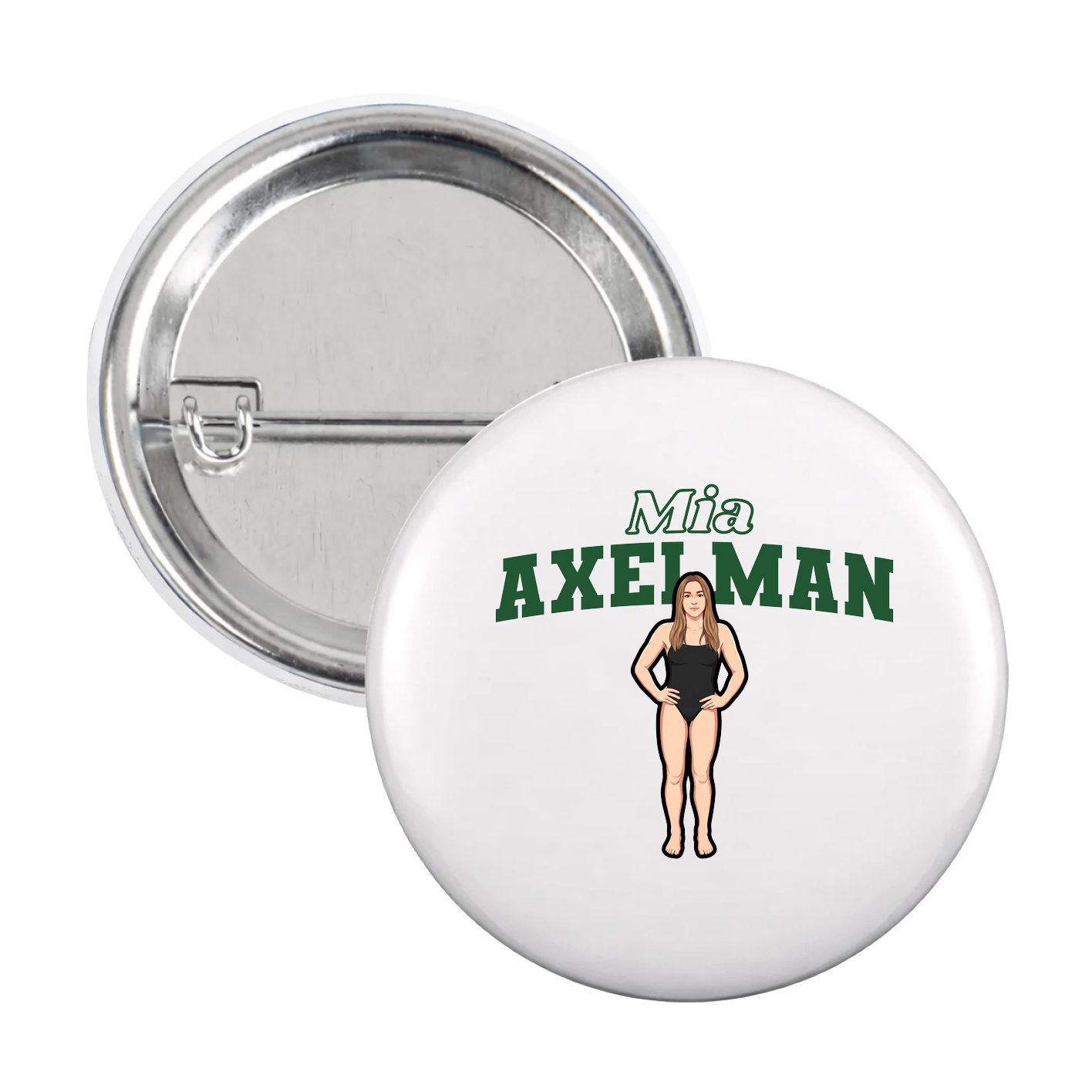Game Day Button — Name Arch in White