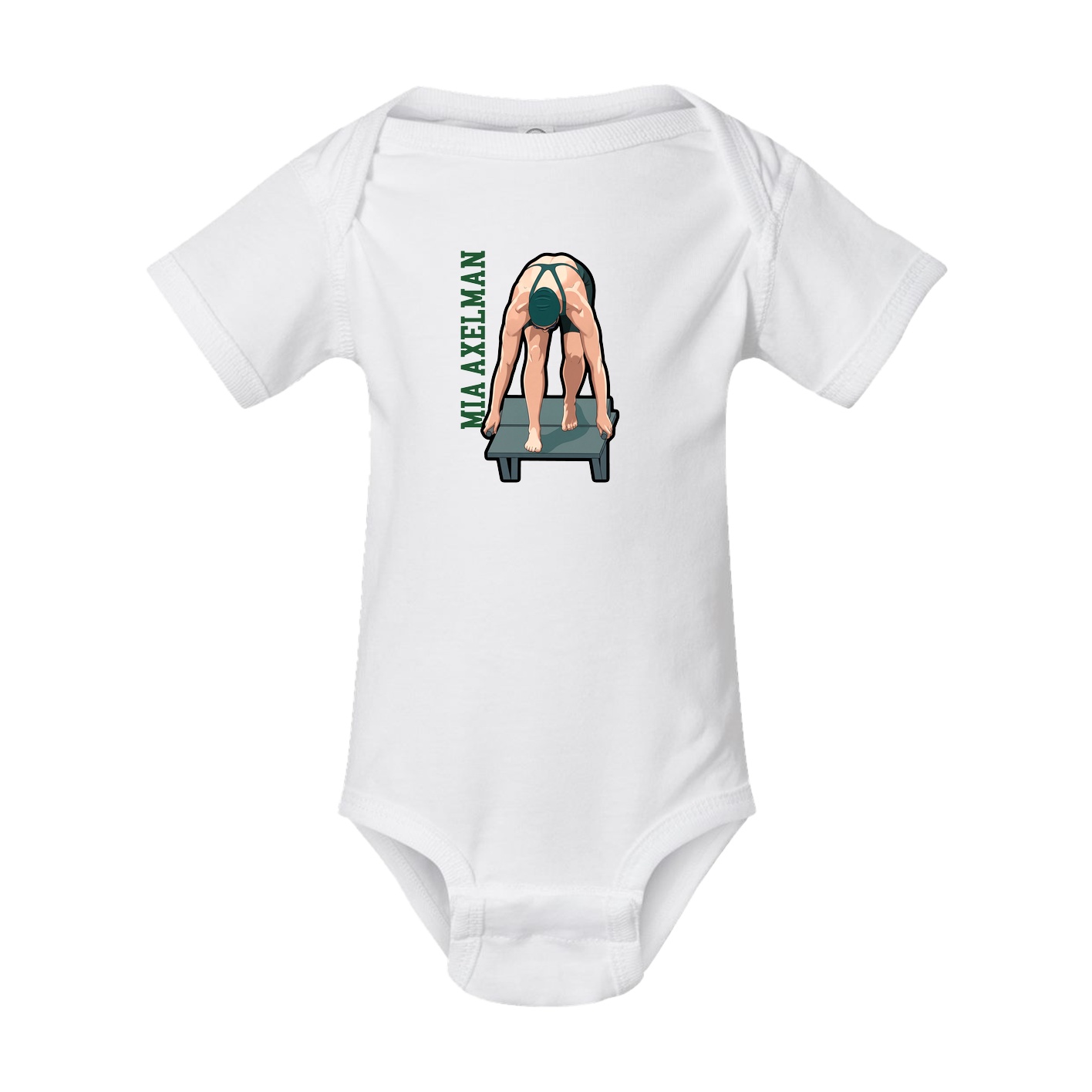 Baby Onesie — Name Vertical in White