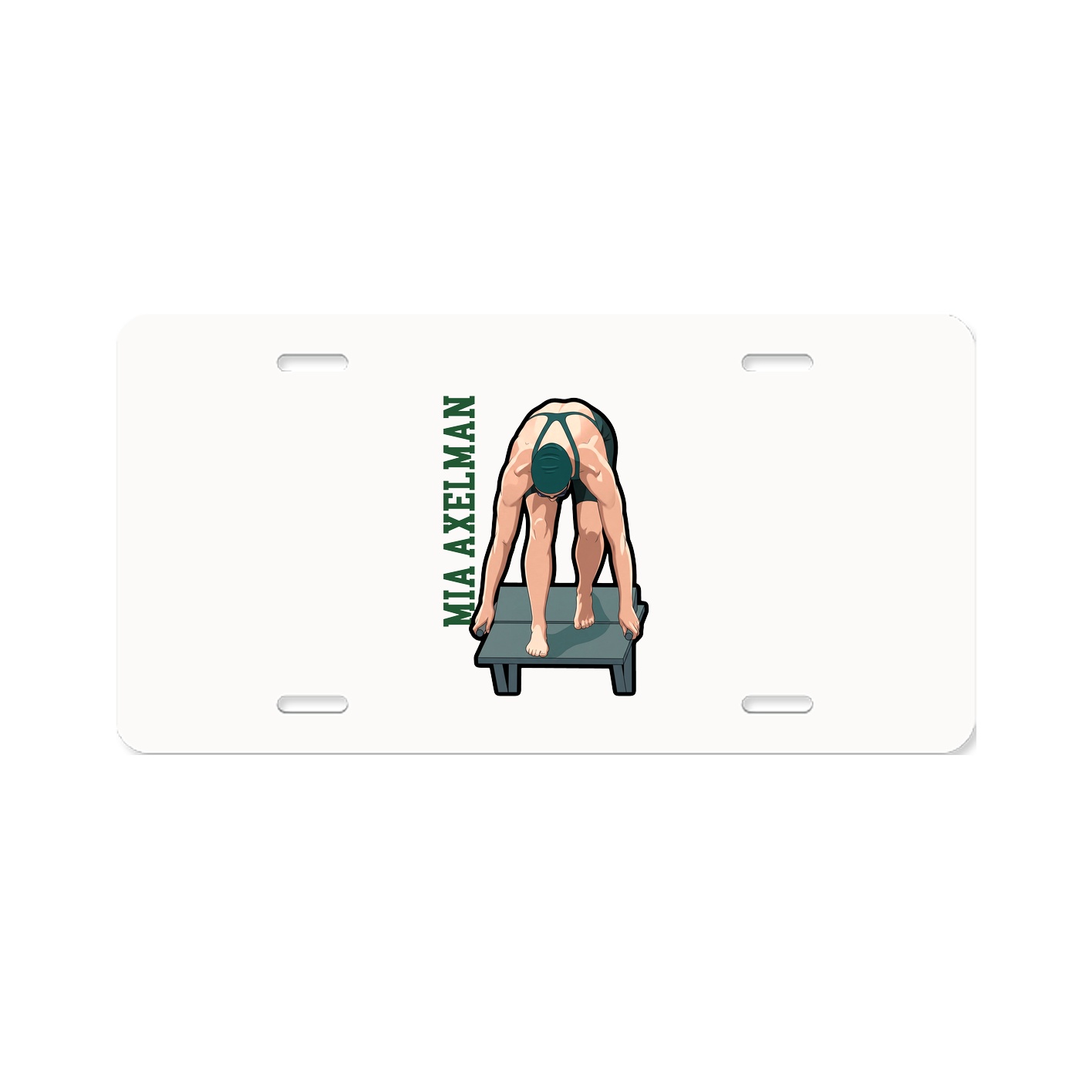 License Plate — Name Vertical in Classic