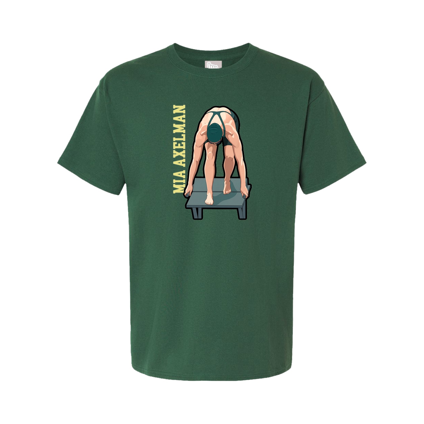 Youth Tee — Name Vertical in Green