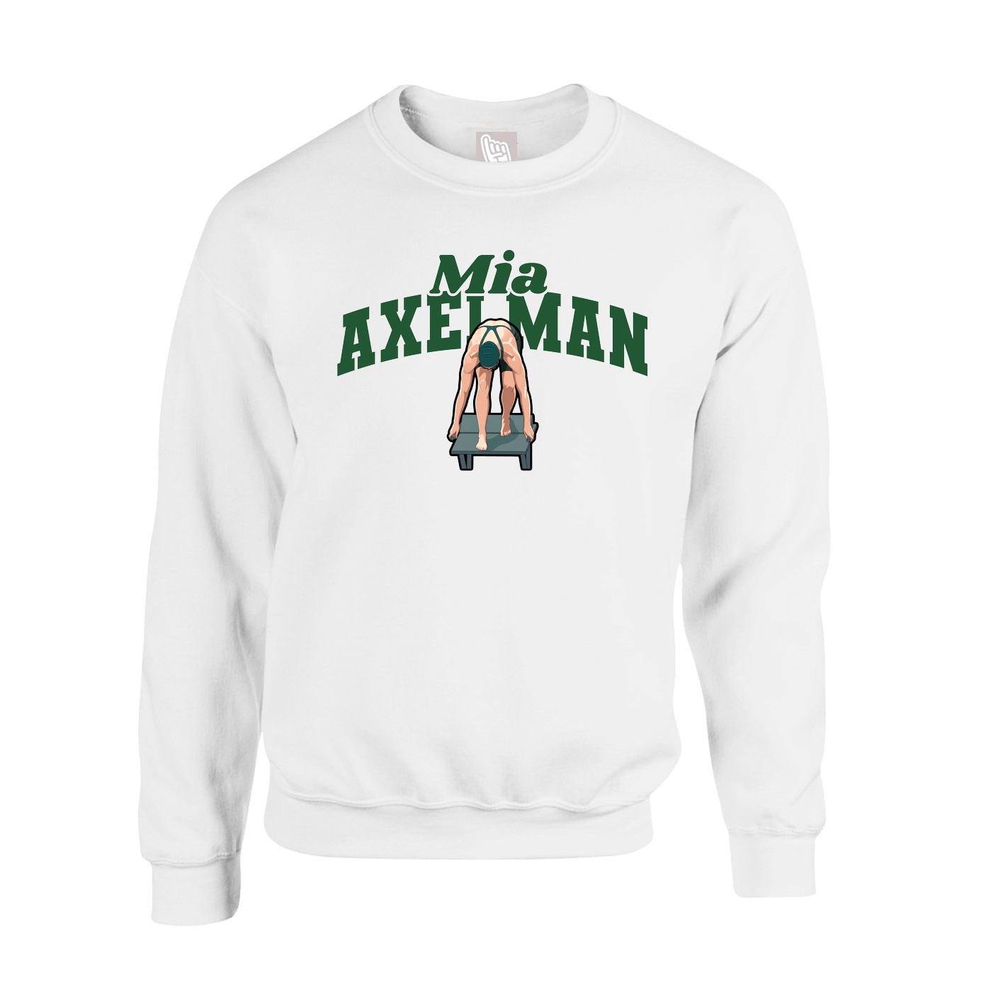 Fleece Crew — Signature Arch in White