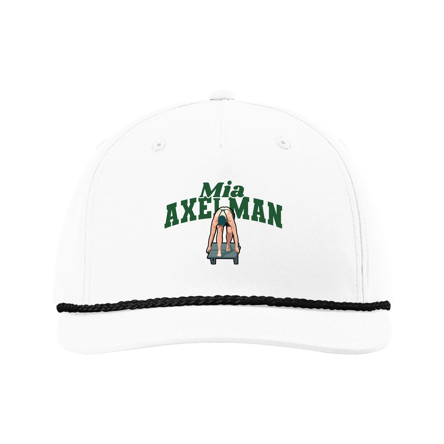 Five-Panel Classic Rope Cap — Signature Arch in White