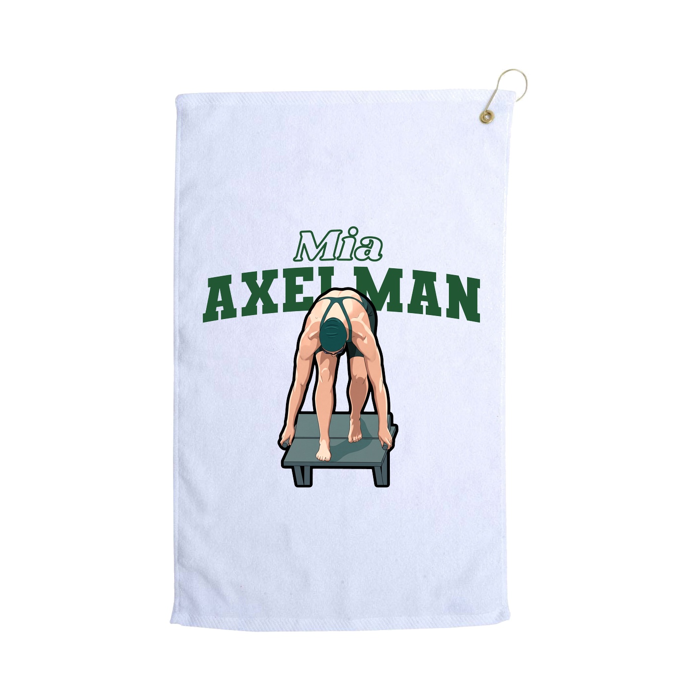 Golf Towel — Name Arch in White