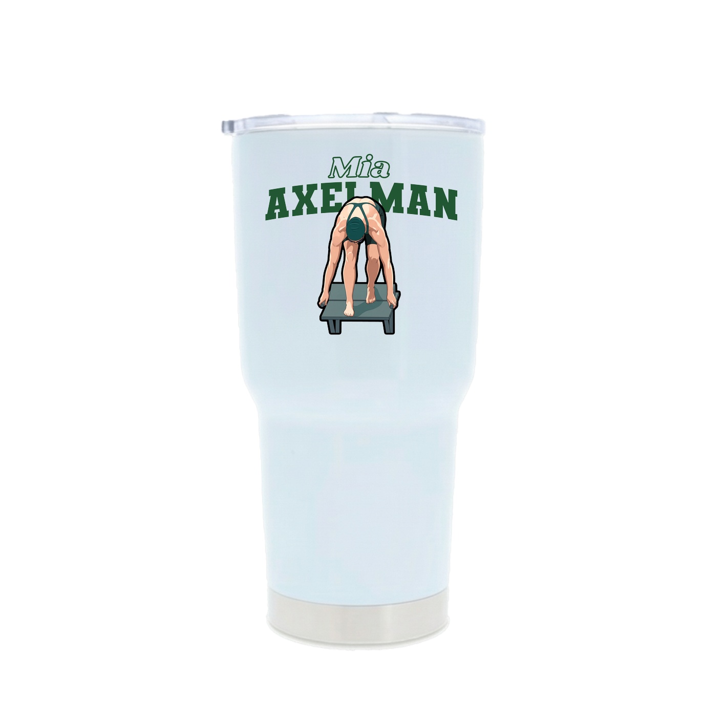 30oz Stainless Steel Tumbler — Name Arch in White