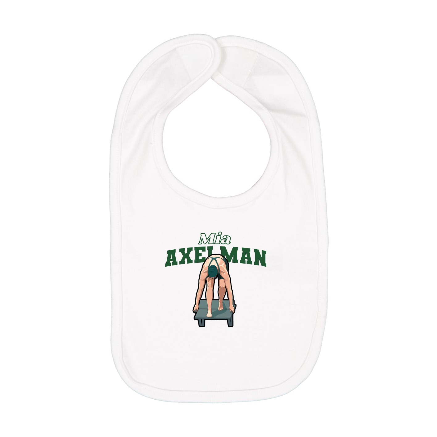 Infant Bib — Name Arch in White