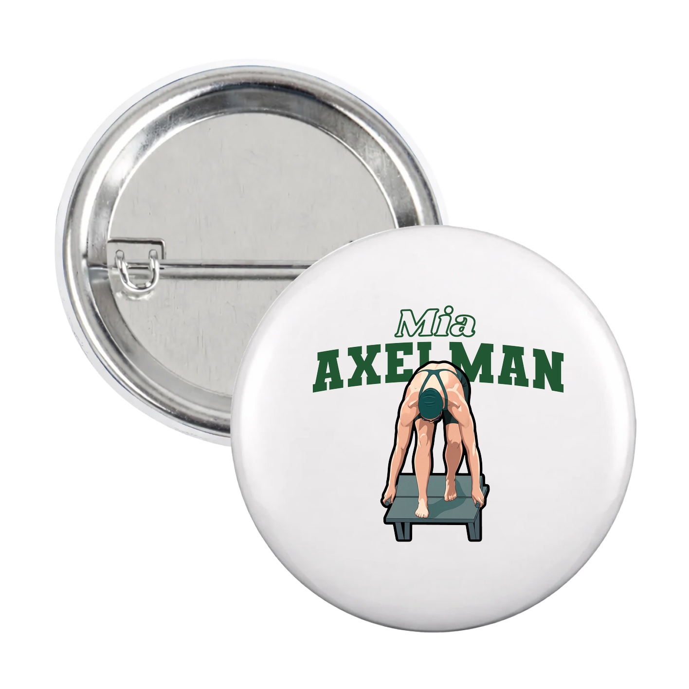 Game Day Button — Name Arch in White