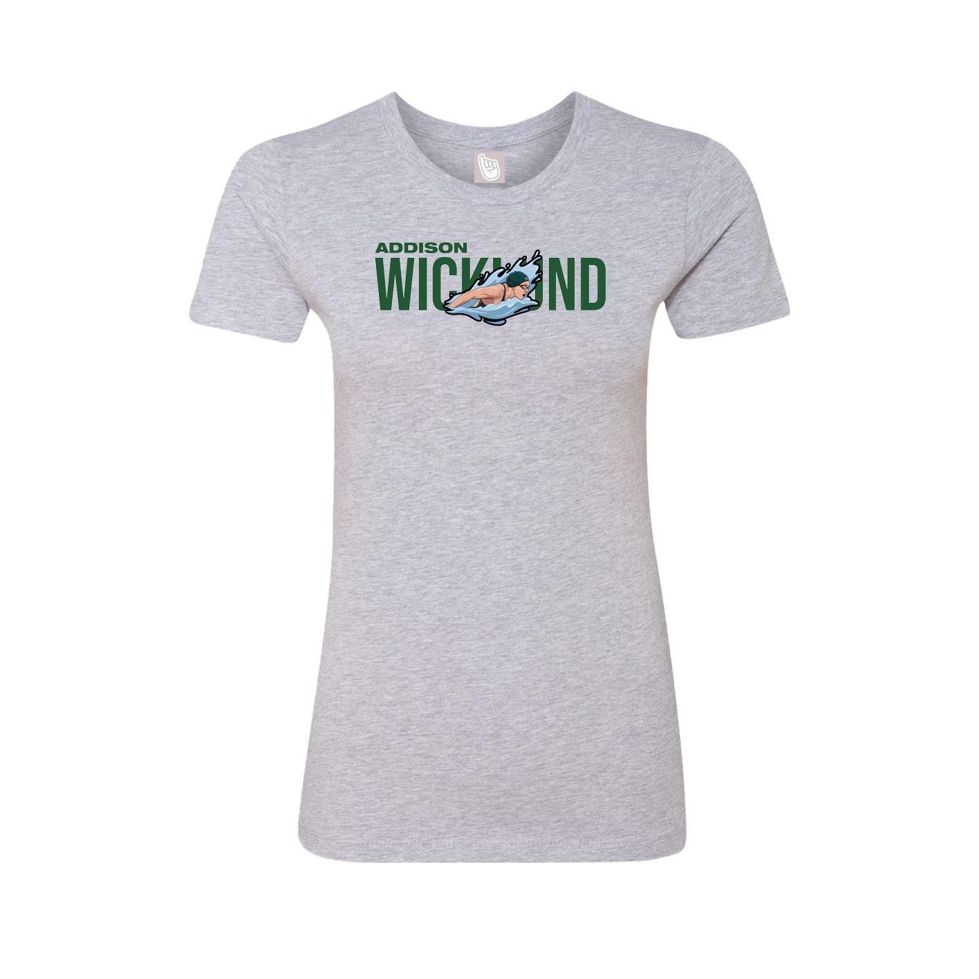 Fitted Women's Tee — Player Name in Grey