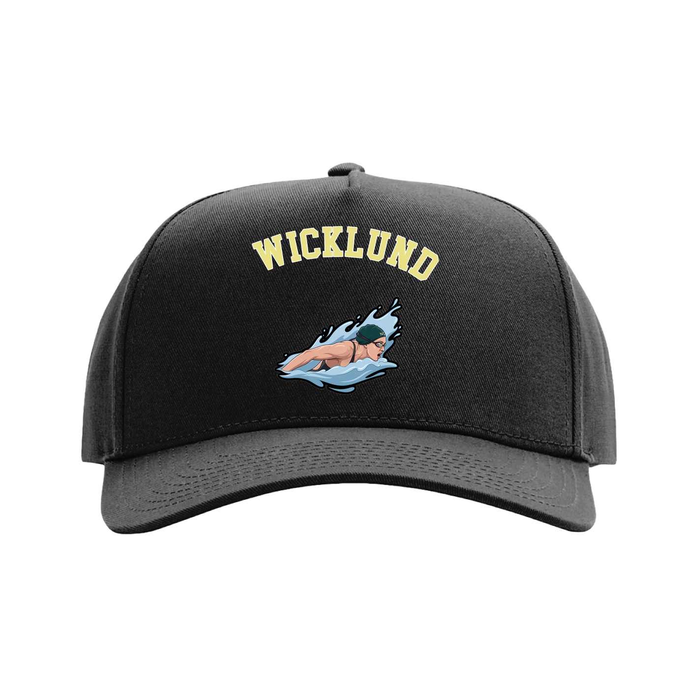 Full Fabric Five-Panel Champ Cap — Shirsey Arch in Black