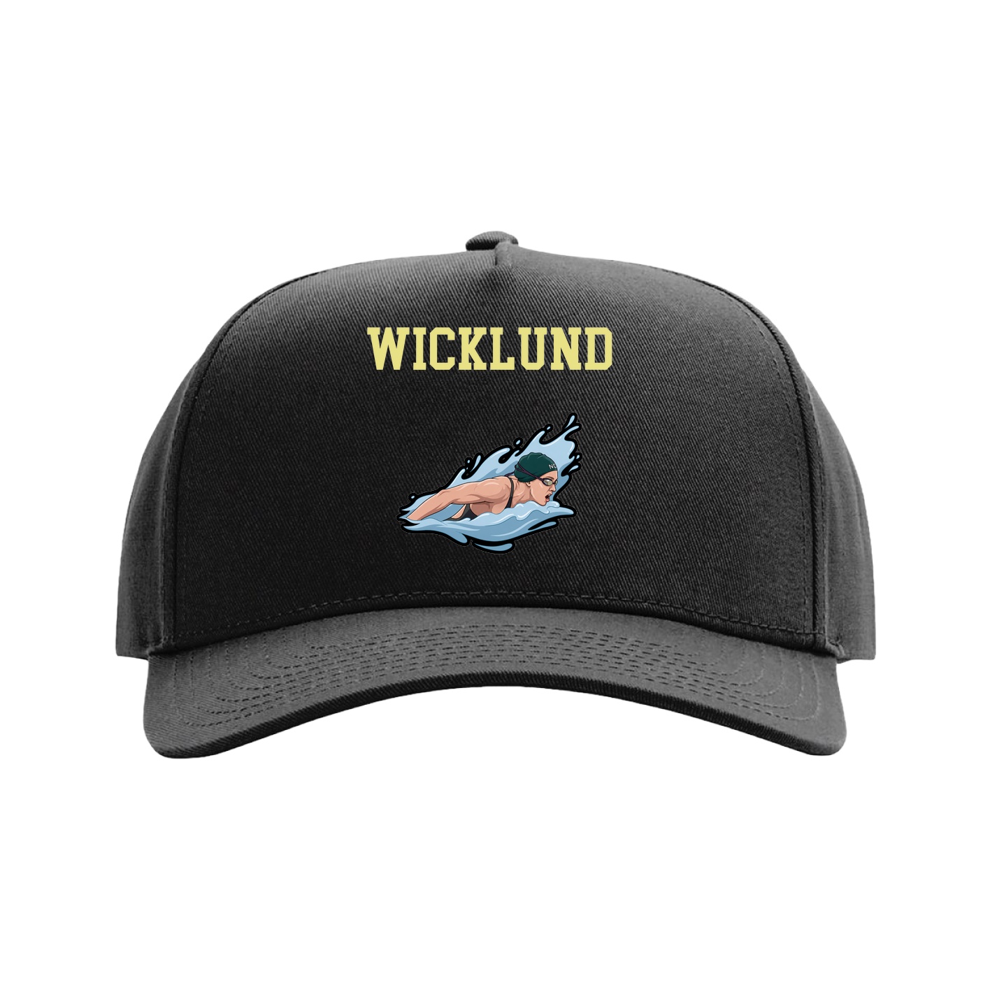 Full Fabric Five-Panel Champ Cap — Shirsey in Black