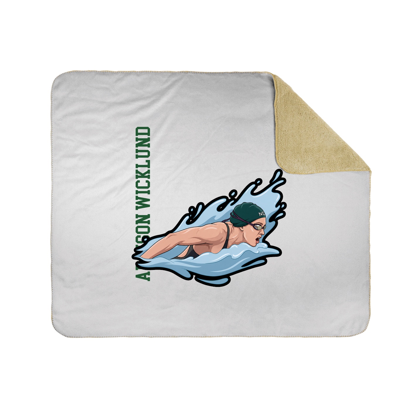 Throw Blanket — Name Vertical in White