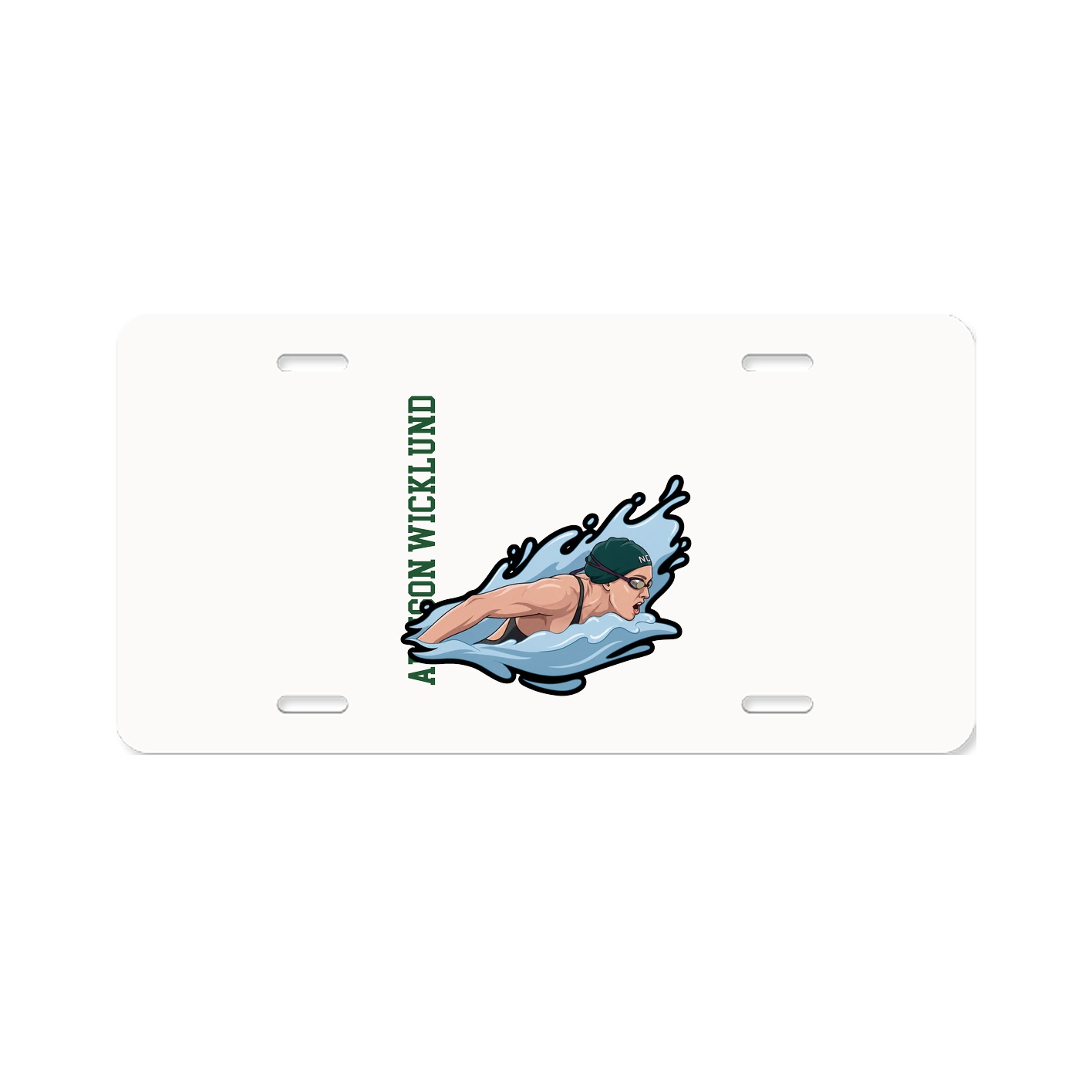 License Plate — Name Vertical in Classic