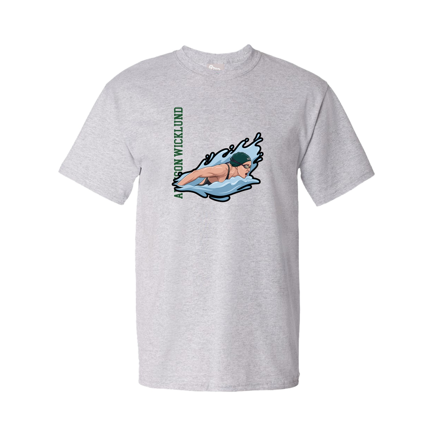 Youth Tee — Name Vertical in Grey