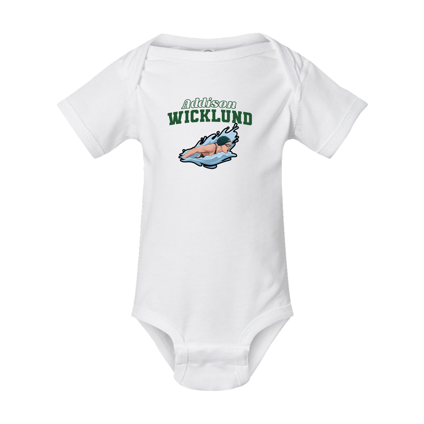 Baby Onesie — Name Arch in White