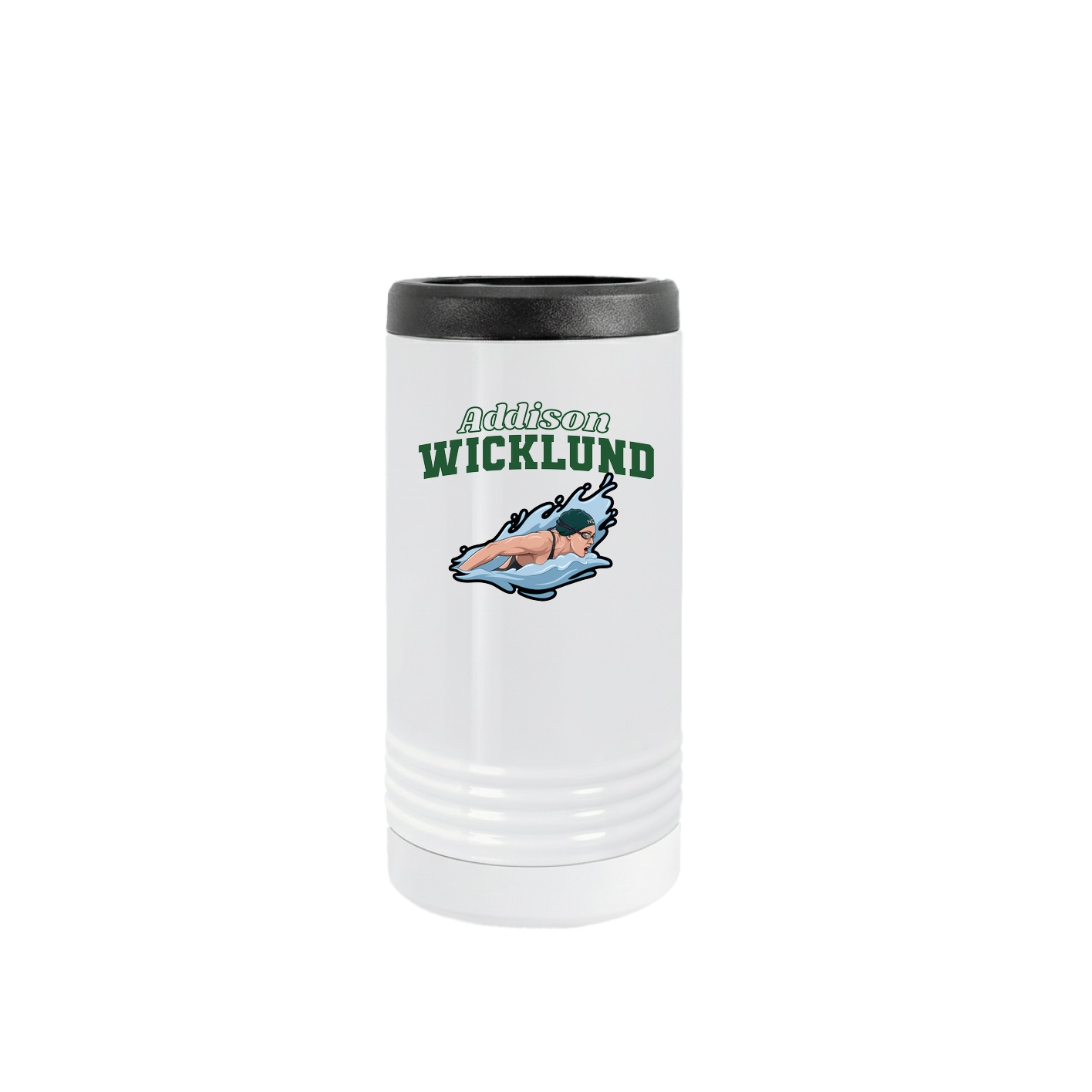 Slim Beverage Holder — Name Arch in White