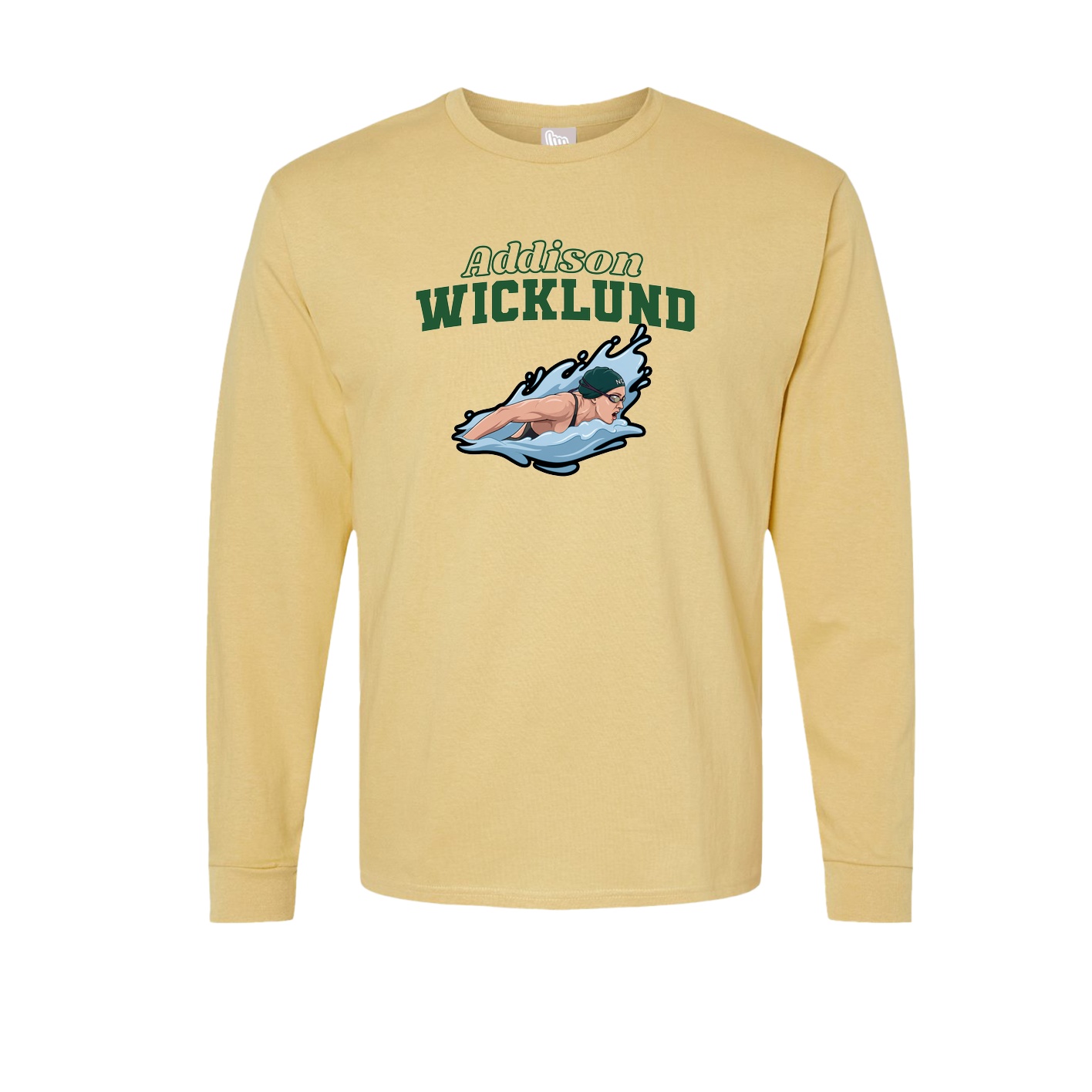 Long Sleeve Tee — Name Arch in Vegas Gold