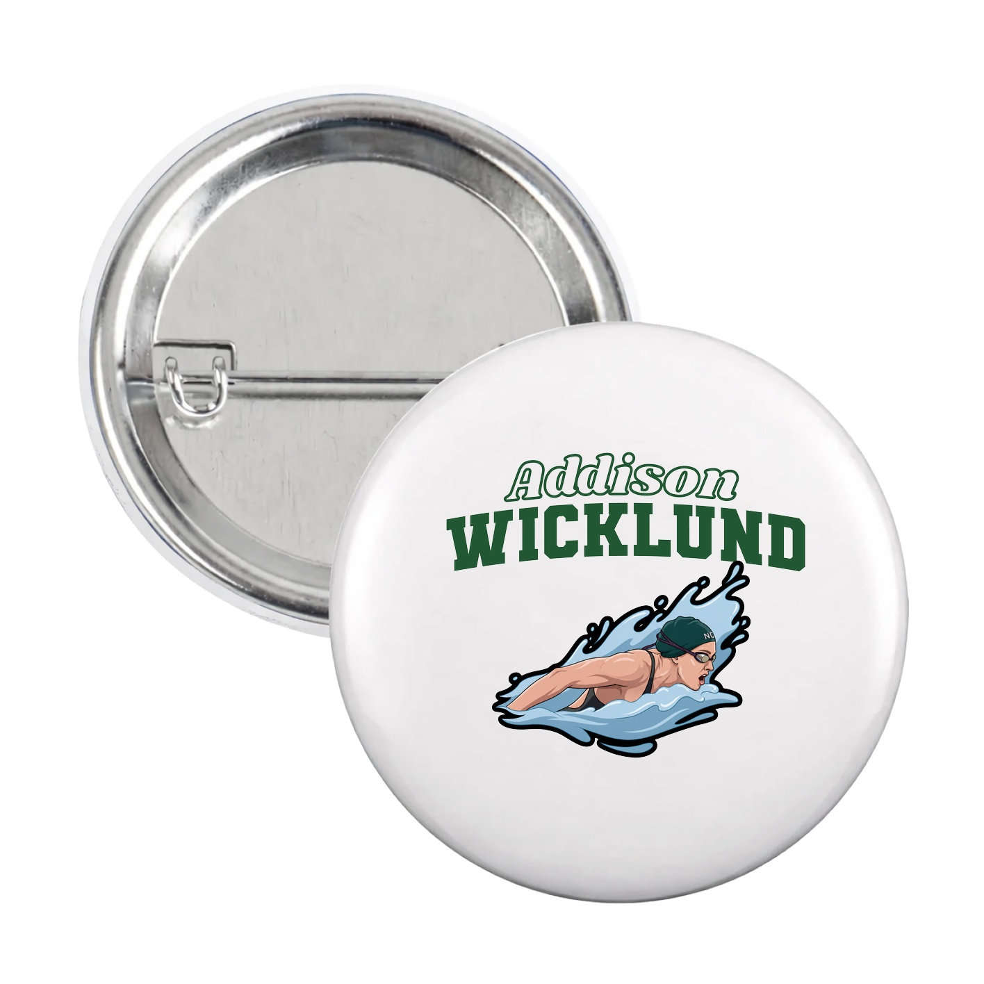 Game Day Button — Name Arch in White