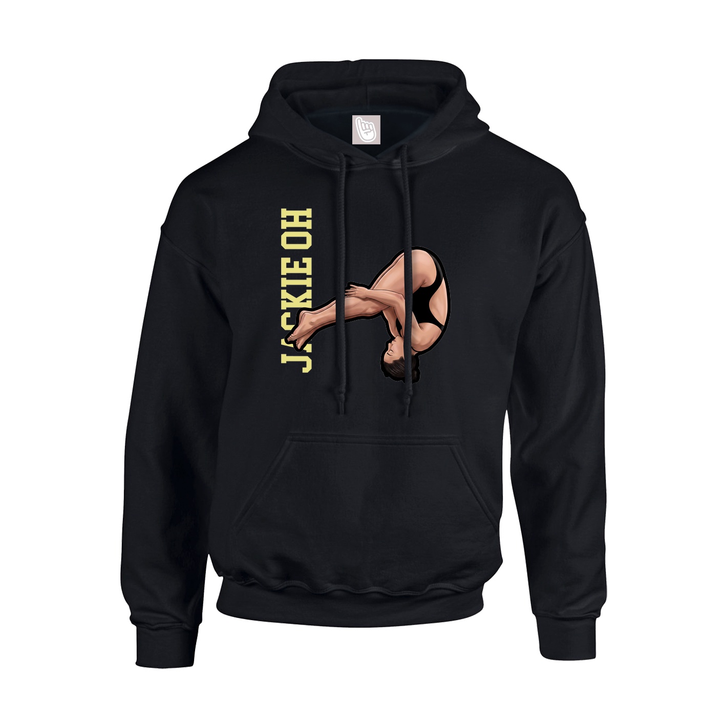 Youth Hoodie — Name Vertical in Black