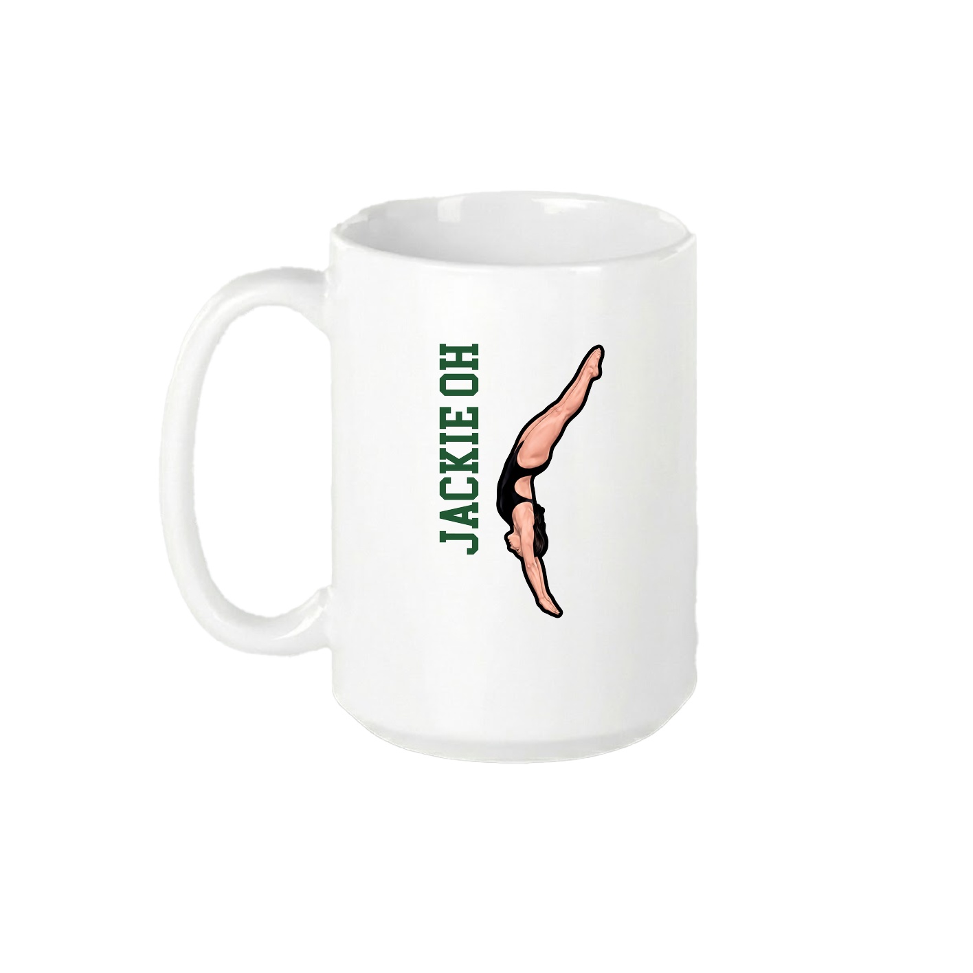 15oz Coffee Mug — Name Vertical in White
