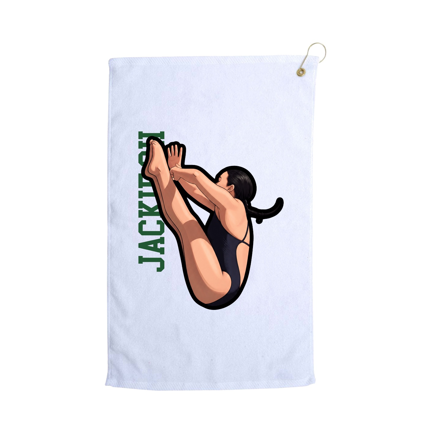 Golf Towel — Name Vertical in White