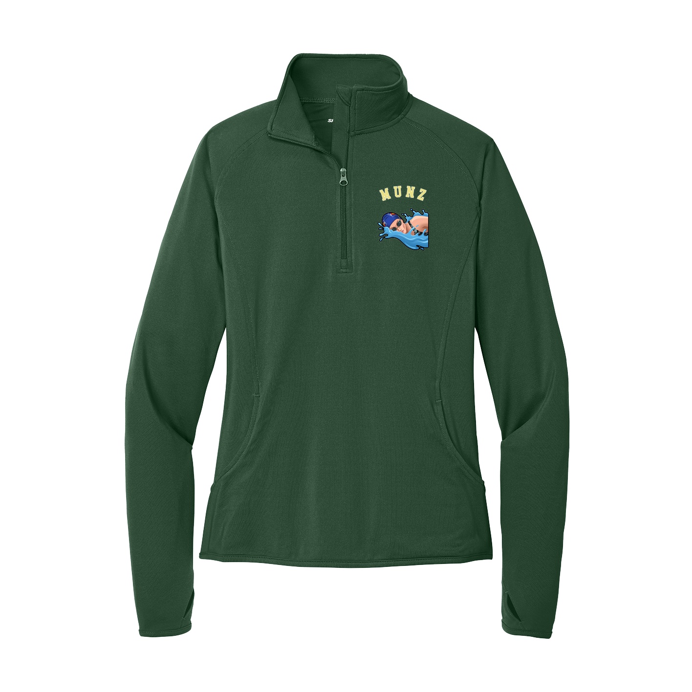 Women's Q-Zip Pullover — Shirsey Arch in Green