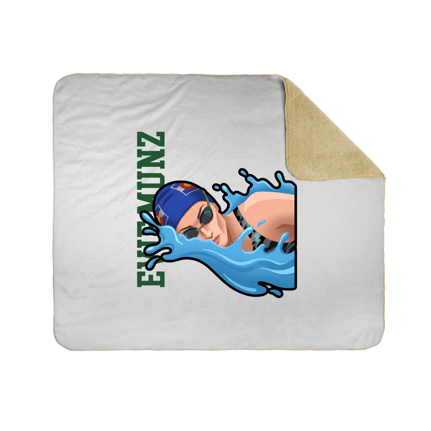 Throw Blanket — Name Vertical in White