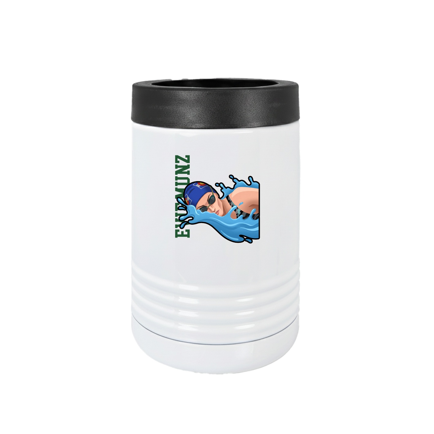 Beverage Holder — Name Vertical in White