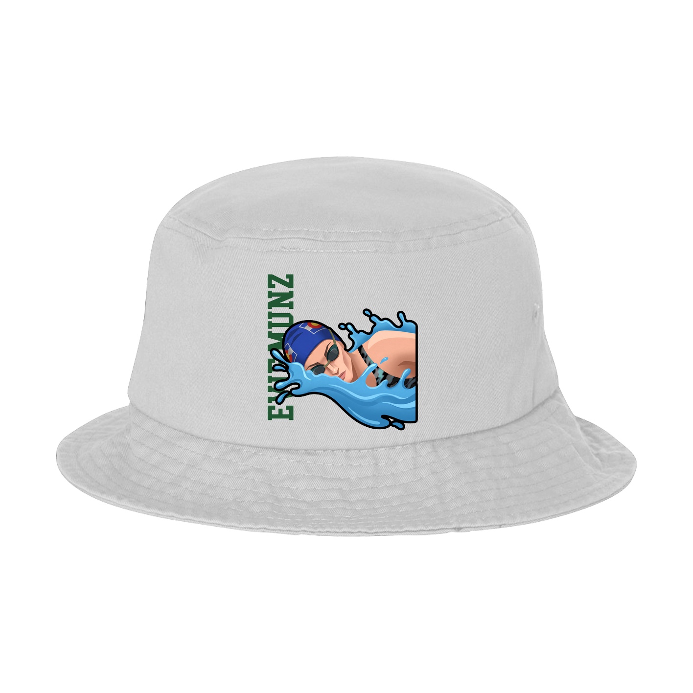 Bucket Cap — Name Vertical in White