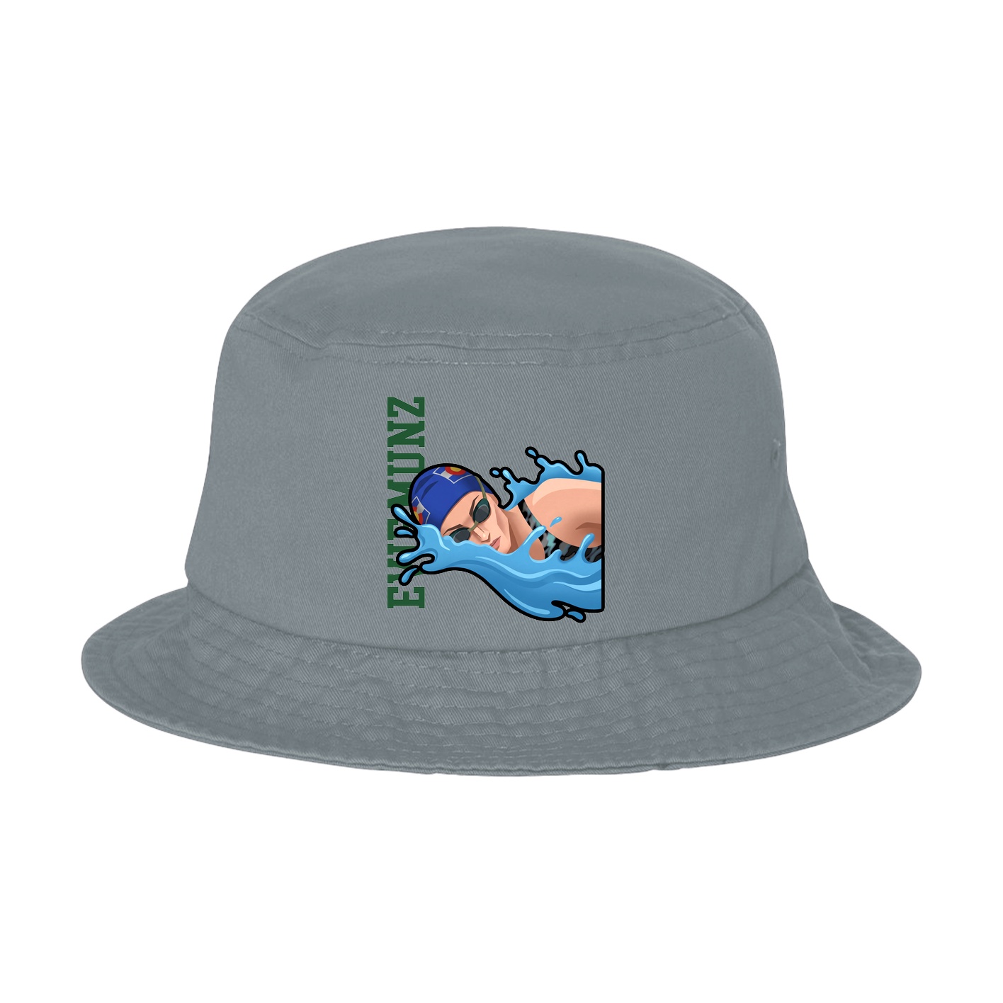 Bucket Cap — Name Vertical in Grey