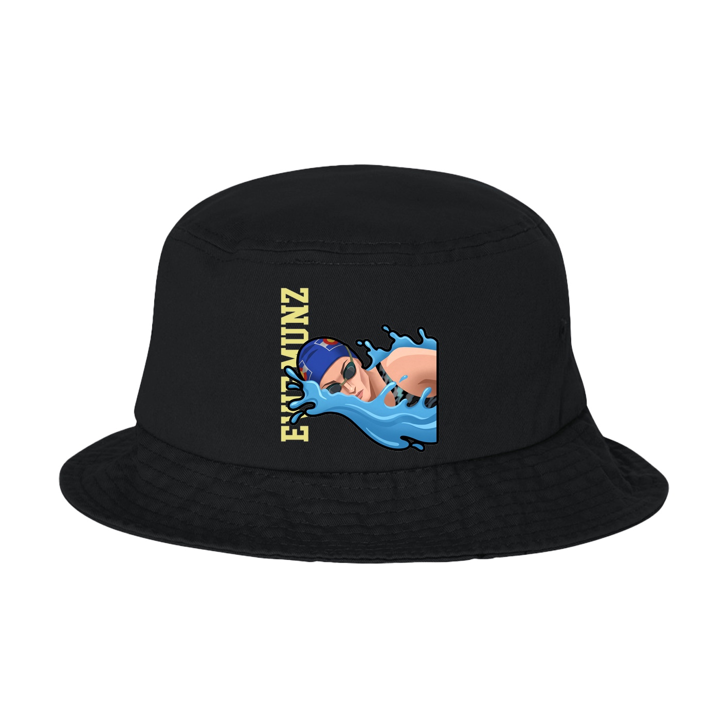 Bucket Cap — Name Vertical in Black