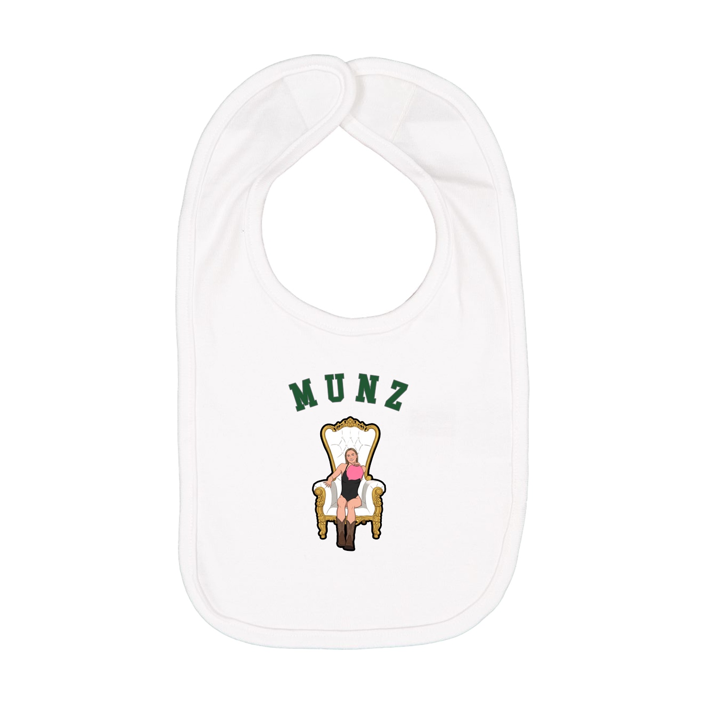 Infant Bib — Shirsey Arch in White