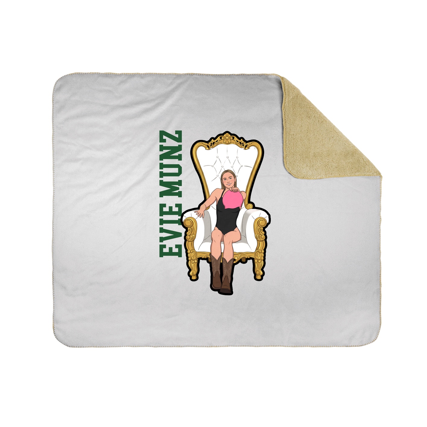 Throw Blanket — Name Vertical in White