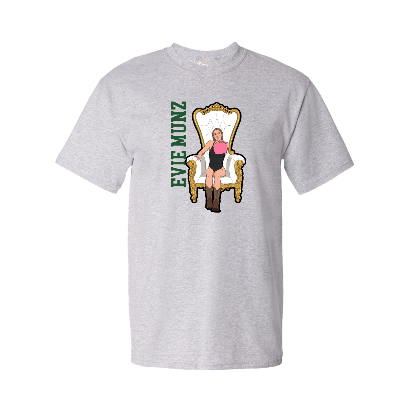 Tee — Name Vertical in Grey