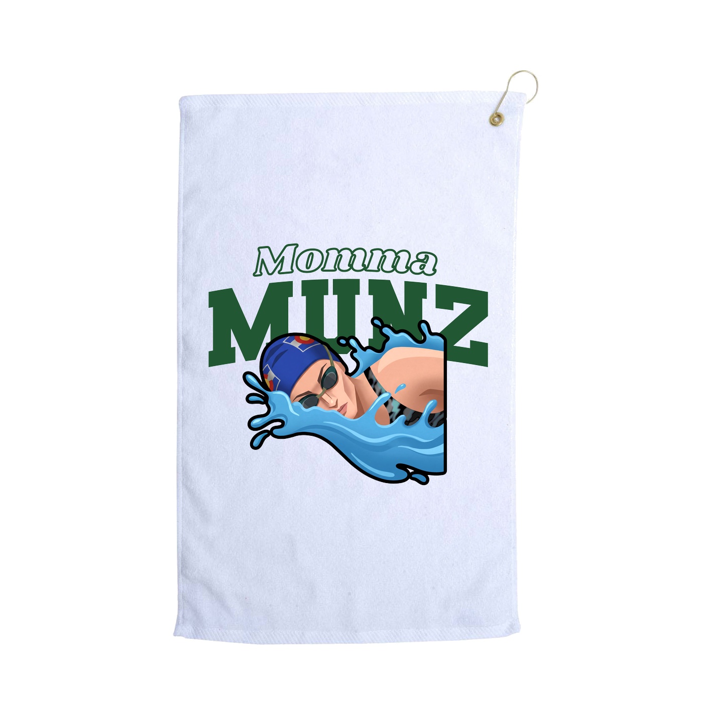 Golf Towel — Mothers Day Block in White