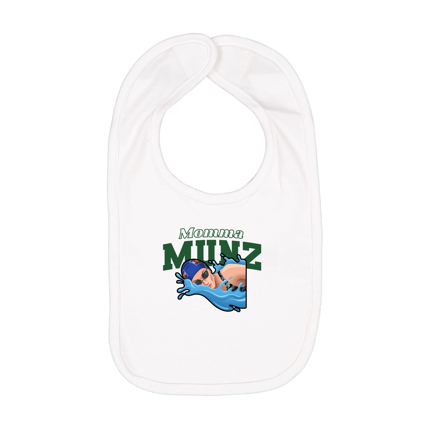 Infant Bib — Mothers Day Block in White