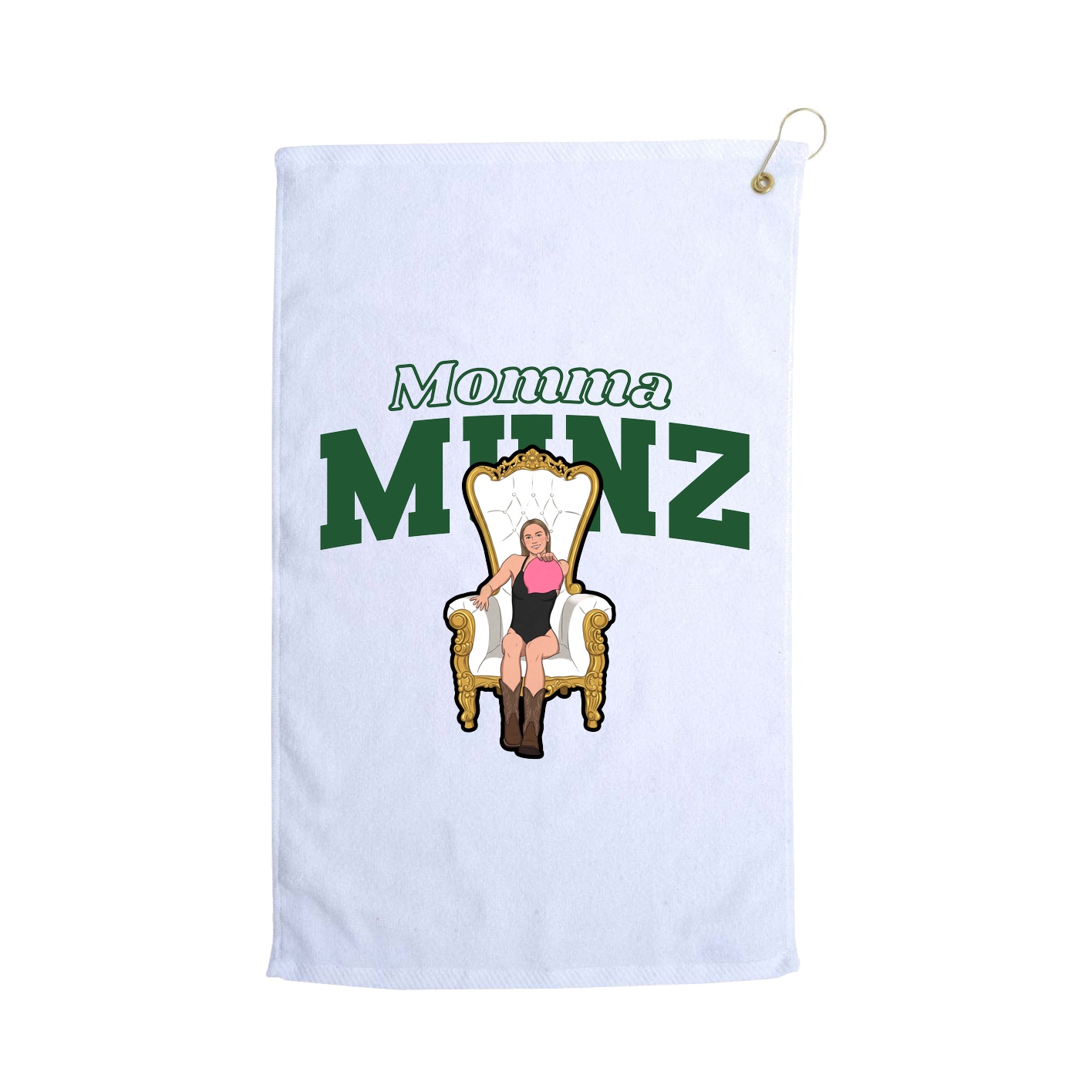Golf Towel — Mothers Day Block in White