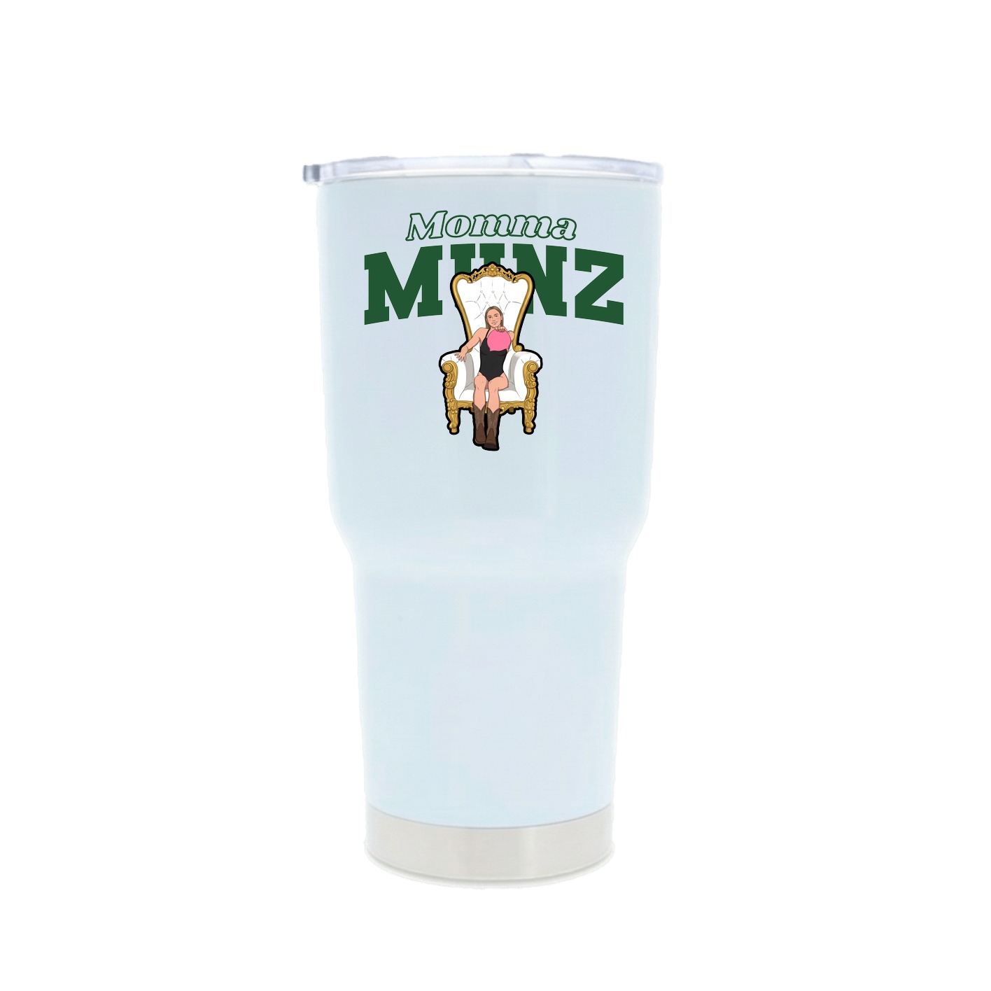 30oz Stainless Steel Tumbler — Mothers Day Block in White
