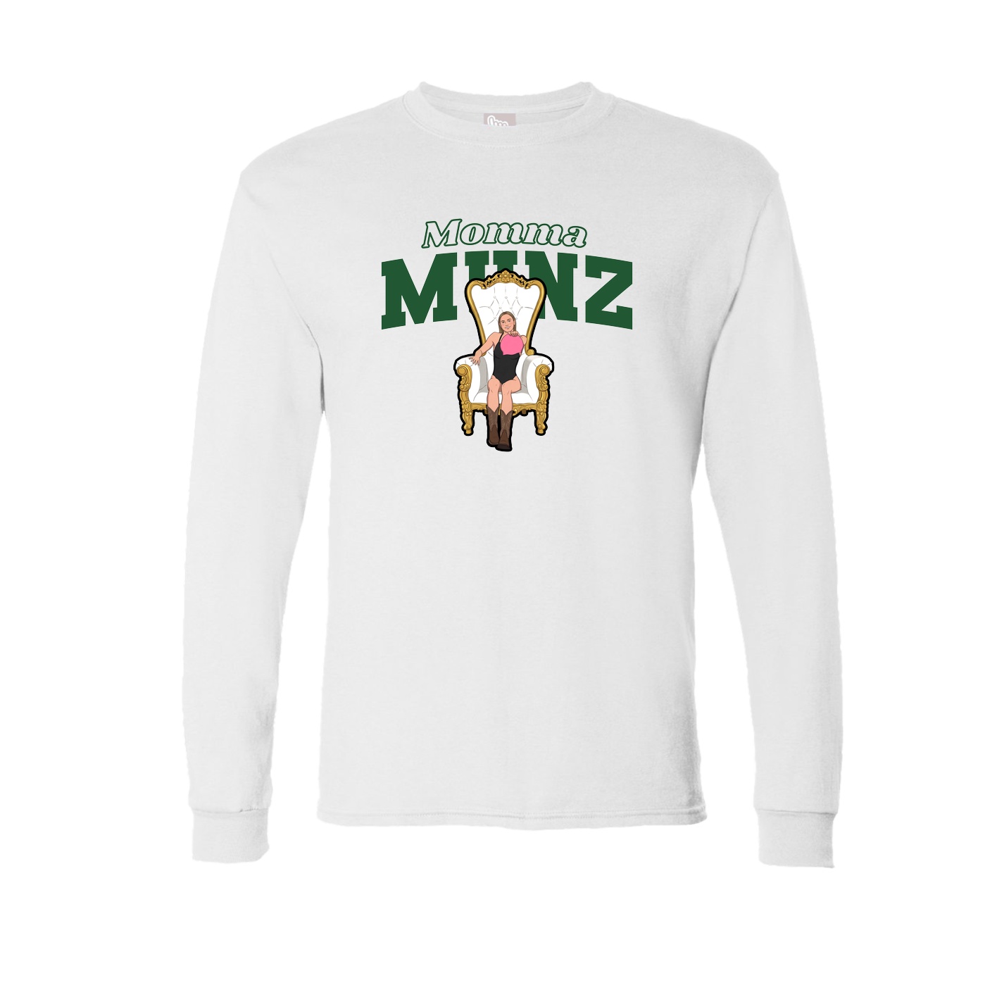 Long Sleeve Tee — Mothers Day Block in White