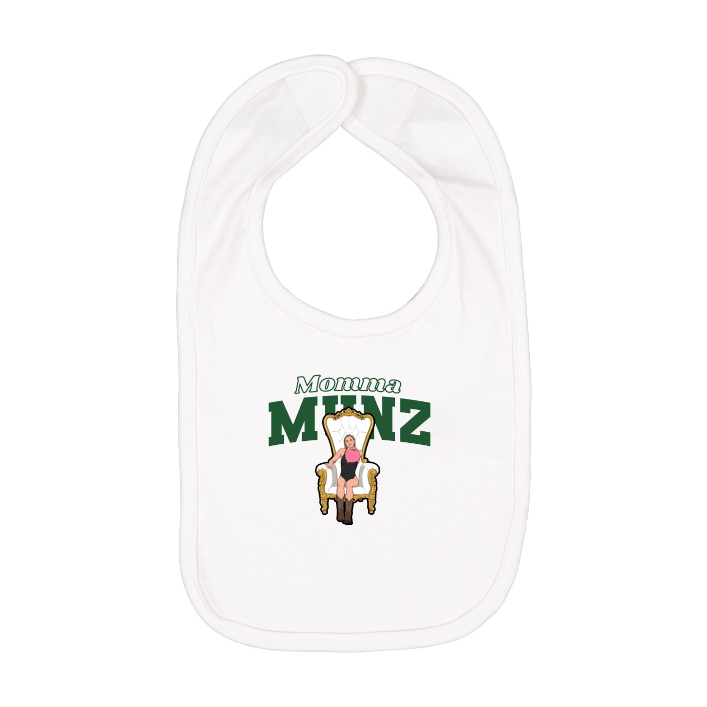 Infant Bib — Mothers Day Block in White