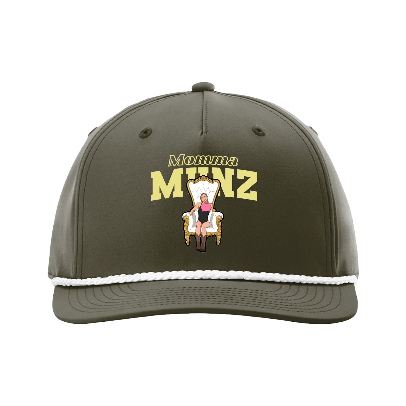 Five-Panel Classic Rope Cap — Mothers Day Block in Green
