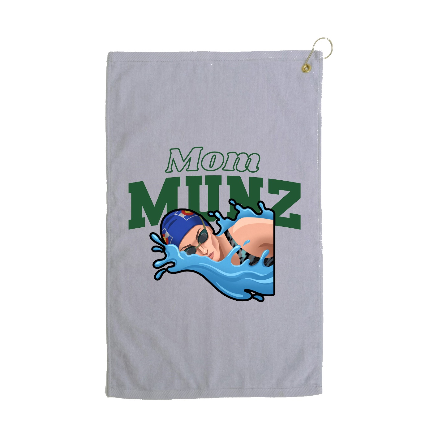 Golf Towel — Mothers Day Block in Grey