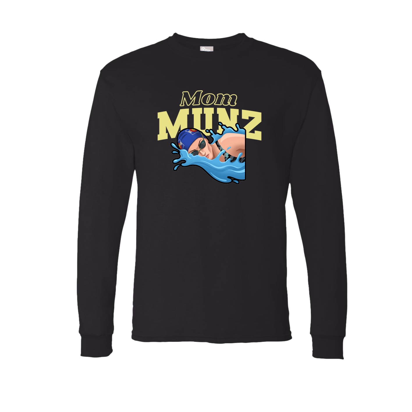 Long Sleeve Tee — Mothers Day Block in Black